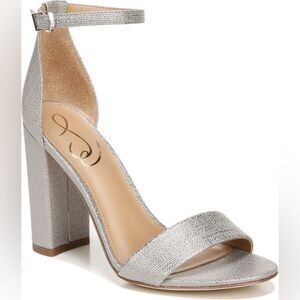 Sam Edelman Metallic Silver Ankle Strap Heels